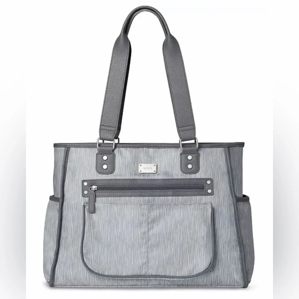 Carter’s Diaper Bag Tote Gray Large Multi-Pocket Baby Bag